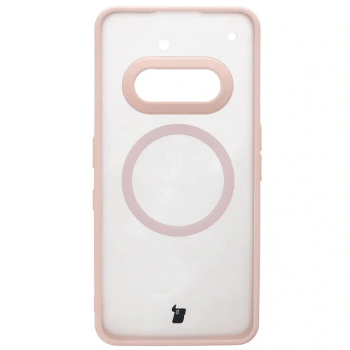 Etui z pierścieniem magnetycznym Bizon Case MatteO do Nothing Phone (3a) przydymione-różowe