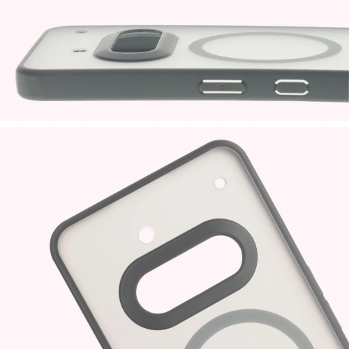 Etui z pierścieniem magnetycznym Bizon Case MatteO do Nothing Phone (3a) przydymione-szare