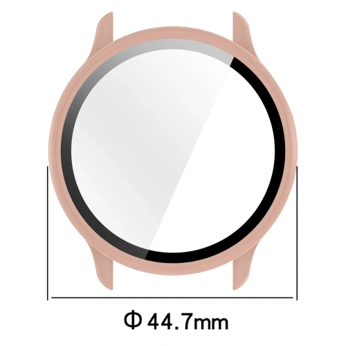Etui ze szkłem do zegarka Bizon Case+Glass Watch do Garmin Vivoactive 6 różowe