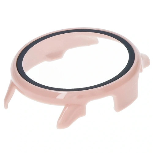 Etui ze szkłem do zegarka Bizon Case+Glass Watch do Garmin Vivoactive 6 różowe