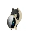 Etui ze szkłem do zegarka Bizon Case+Glass Watch do Garmin Vivoactive 6 beżowe