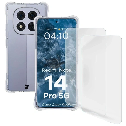 Etui + 2x folia na ekran Bizon Case Clear Pack do Xiaomi Redmi Note 14 Pro 5G