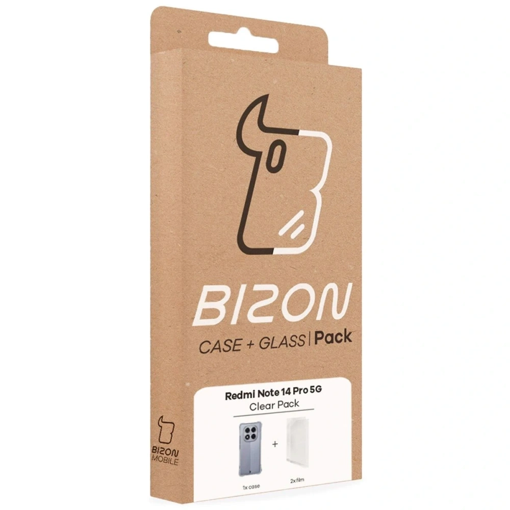 Hurtownia GSM - Etui + 2x folia na ekran Bizon Case Clear Pack do Xiaomi Redmi Note 14 Pro 5G - BIZ9241 - {ean13} - Hurt