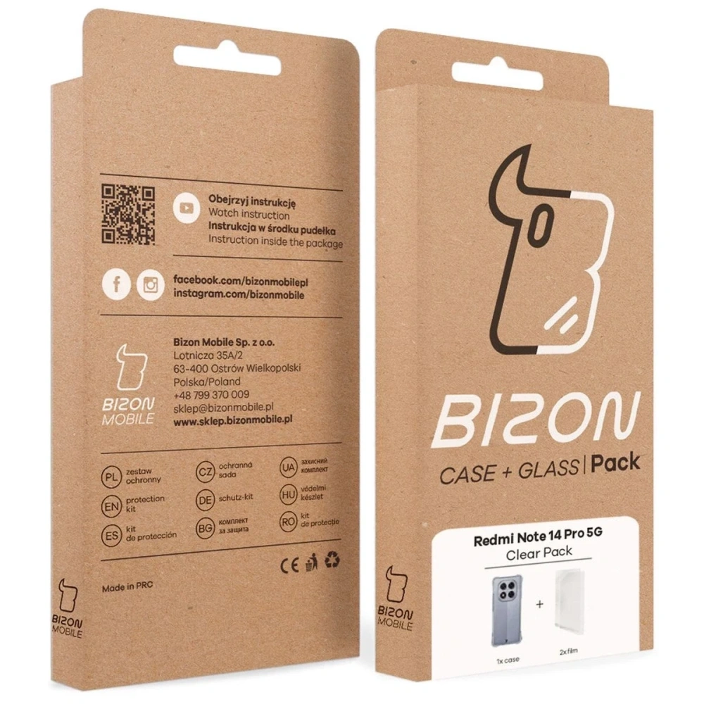 Hurtownia GSM - Etui + 2x folia na ekran Bizon Case Clear Pack do Xiaomi Redmi Note 14 Pro 5G - BIZ9241 - {ean13} - Hurt