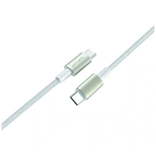 Kabel USB-C / USB-C 4smarts PremiumCord 60W biały/srebrny [3 PACK]