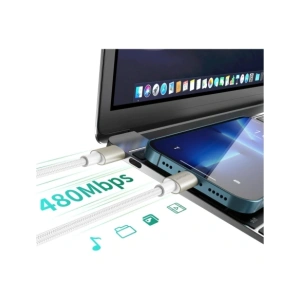 Hurtownia GSM - 4smarts PremiumCord USB-C / USB-C Kábel 60W fehér/ezüst [3 CSOMAG] - 4SMR88 - {ean13} - Hurt