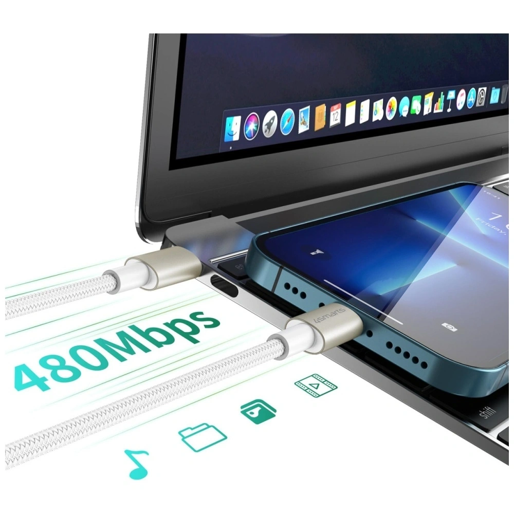 Hurtownia GSM - 4smarts PremiumCord USB-C / USB-C Kábel 60W fehér/ezüst [3 CSOMAG] - 4SMR88 - {ean13} - Hurt