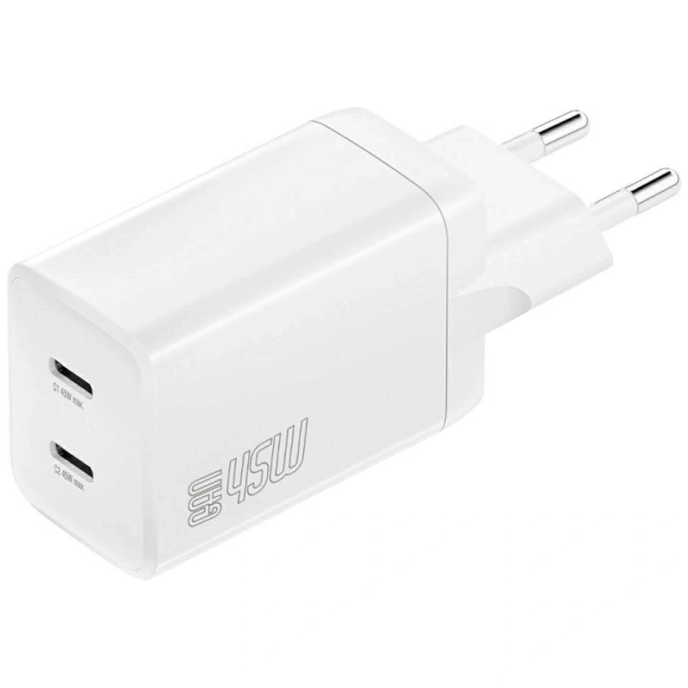 Hurtownia GSM - Încărcător de perete 4smarts PDPlug Dual 45W GaN 2xUSB-C Alb - 4SMR90 - {ean13} - Hurt