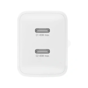 Wholesale 4smarts PDPlug Dual 45W GaN 2xUSB-C White Wall Charger - 4SMR90 - {ean13} - Hurt