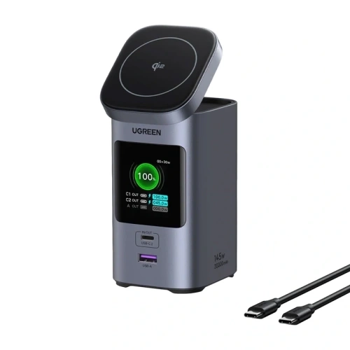 Ładowarka indukcyjna / Powerbank UGREEN Nexode 2w1 20000mAh 145W Qi2 USB-A, 2xUSB-C