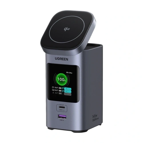 Ładowarka indukcyjna / Powerbank UGREEN Nexode 2w1 20000mAh 145W Qi2 USB-A, 2xUSB-C