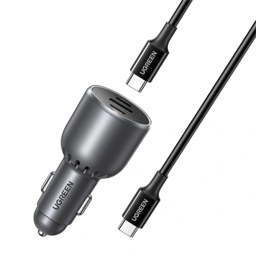 Ładowarka samochodowa UGREEN EC705 USB-A, 2xUSB-C 130W + kabel 1m 5A