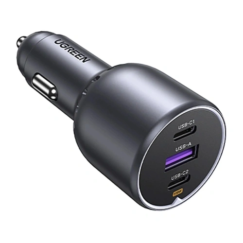 Ładowarka samochodowa UGREEN EC705 USB-A, 2xUSB-C 130W + kabel 1m 5A