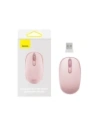Mouse wireless Baseus F01B Tri-Modă 2.4G BT 5.0 1600 DPI (roz)