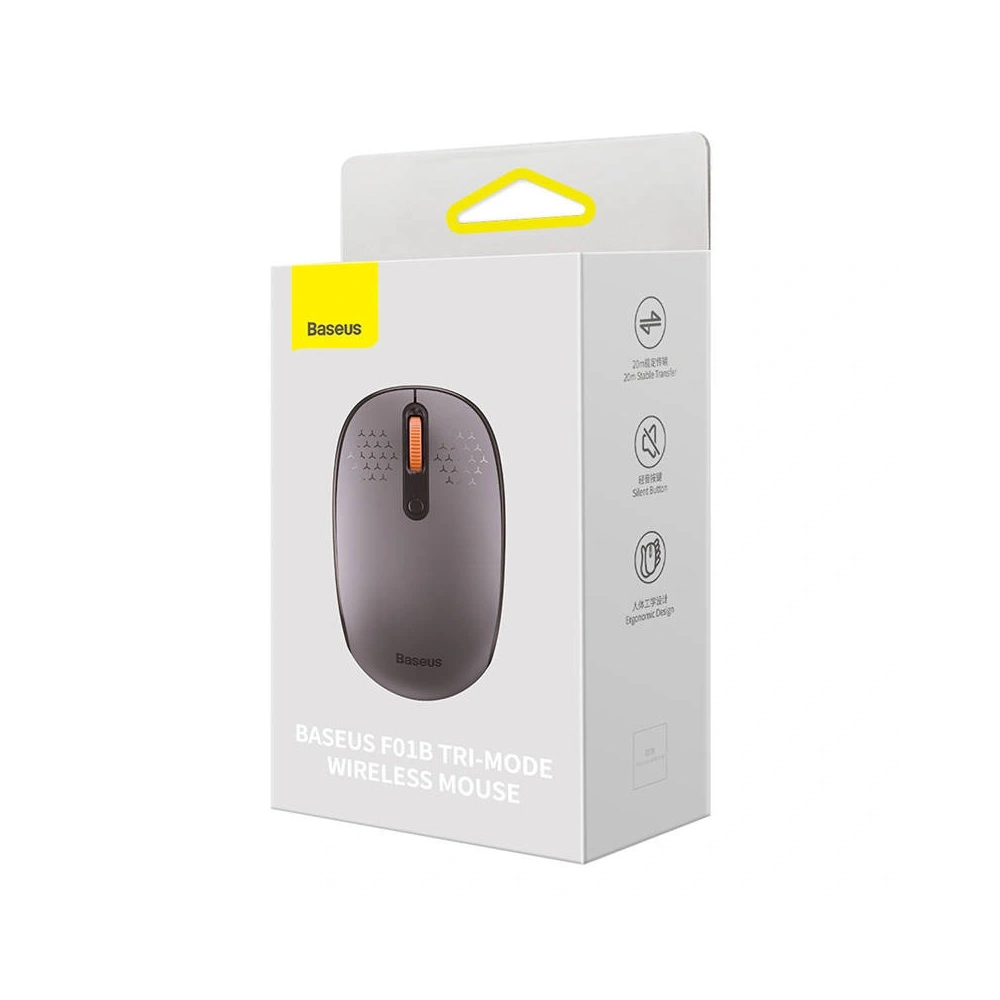 Hurtownia GSM - Baseus F01B Tri-Mode Vezeték nélküli Egér 2.4G BT 5.0 1600 DPI (szürke) - BSU8960 - {ean13} - Hurt
