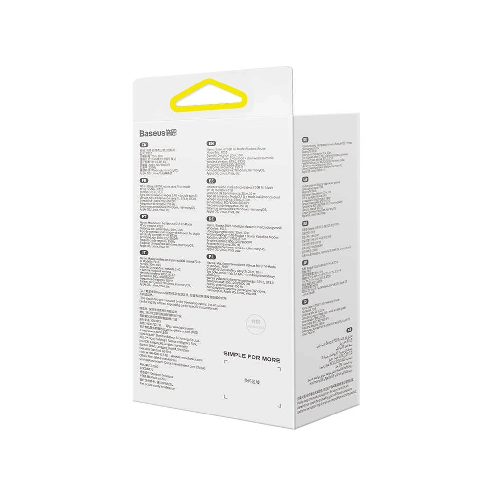 Hurtownia GSM - Bezprzewodowa myszka Baseus F01B Tri-Mode 2.4G BT 5.0 1600 DPI (szara) - BSU8960 - {ean13} - Hurt