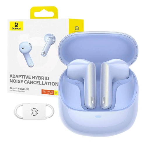 Bezprzewodowe słuchawki douszne TWS Baseus Bowie M3 (niebieskie)