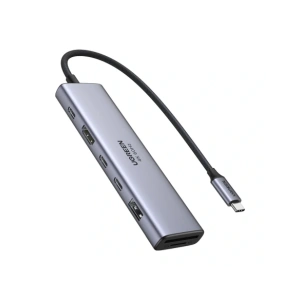 Hurtownia GSM - UGREEN 7in1 Adaptator USB-A 3.2, 2xUSB-C 3.2, USB-C Passthrough, HDMI 4K60Hz, SD/TF - UGR5638 - {ean13} - Hurt