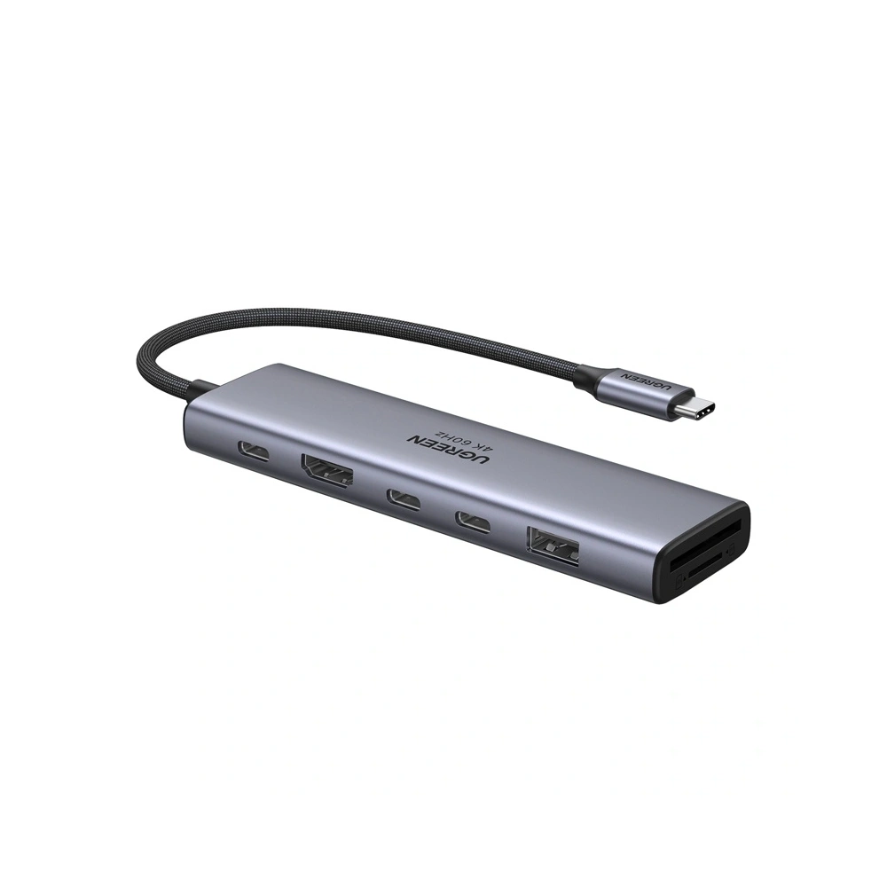Hurtownia GSM - UGREEN 7in1 Adapter USB-A 3.2, 2xUSB-C 3.2, USB-C Átvezetés, HDMI 4K60Hz, SD/TF - UGR5638 - {ean13} - Hurt