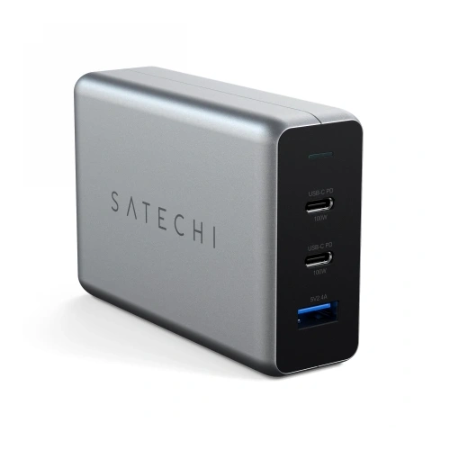 Ładowarka sieciowa Satechi PD GaN Charger 100W USB-A, 2xUSB-C (space gray)