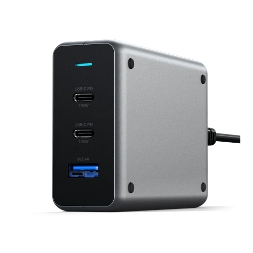 Ładowarka sieciowa Satechi PD GaN Charger 100W USB-A, 2xUSB-C (space gray)
