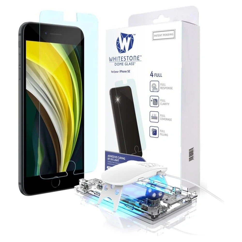 Hurtownia GSM - Tvrzené sklo s UV lepidlem Whitestone Dome Glass Apple iPhone SE 2022/SE 2020/8/7 - WSD039 - {ean13} - Hurt