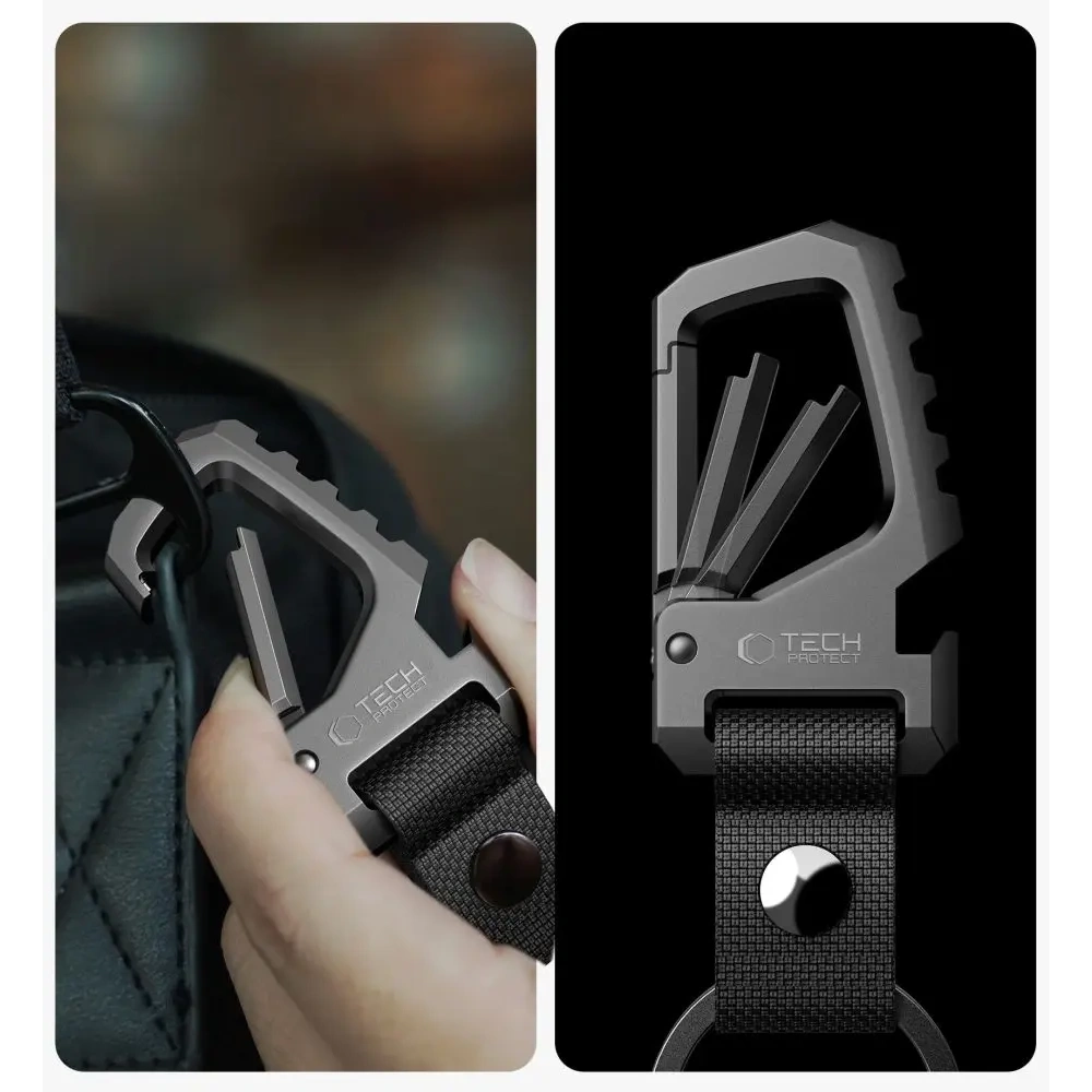Wholesale Tech-Protect Slidelock Carabiner Keychain Gunmetal - THP4222 - {ean13} - Hurt