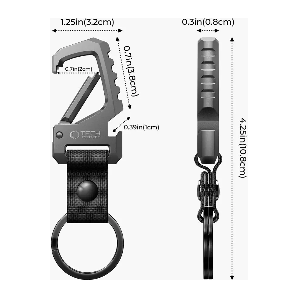 Wholesale Tech-Protect Slidelock Carabiner Keychain Gunmetal - THP4222 - {ean13} - Hurt