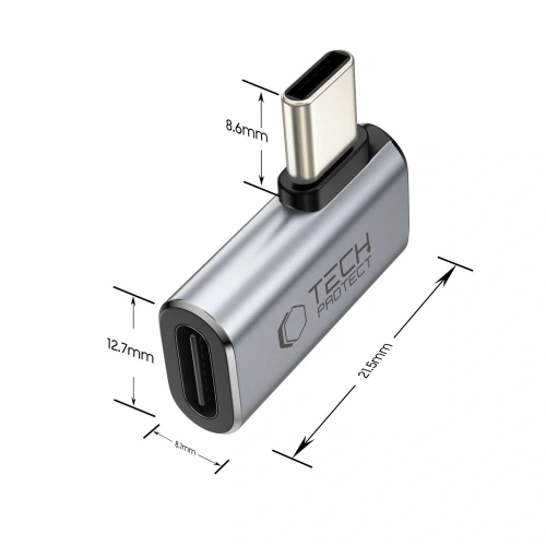 Adapter USB-C / USB-C Tech-Protect Ultraboost AA01 Angle Adapter USB-C Grey