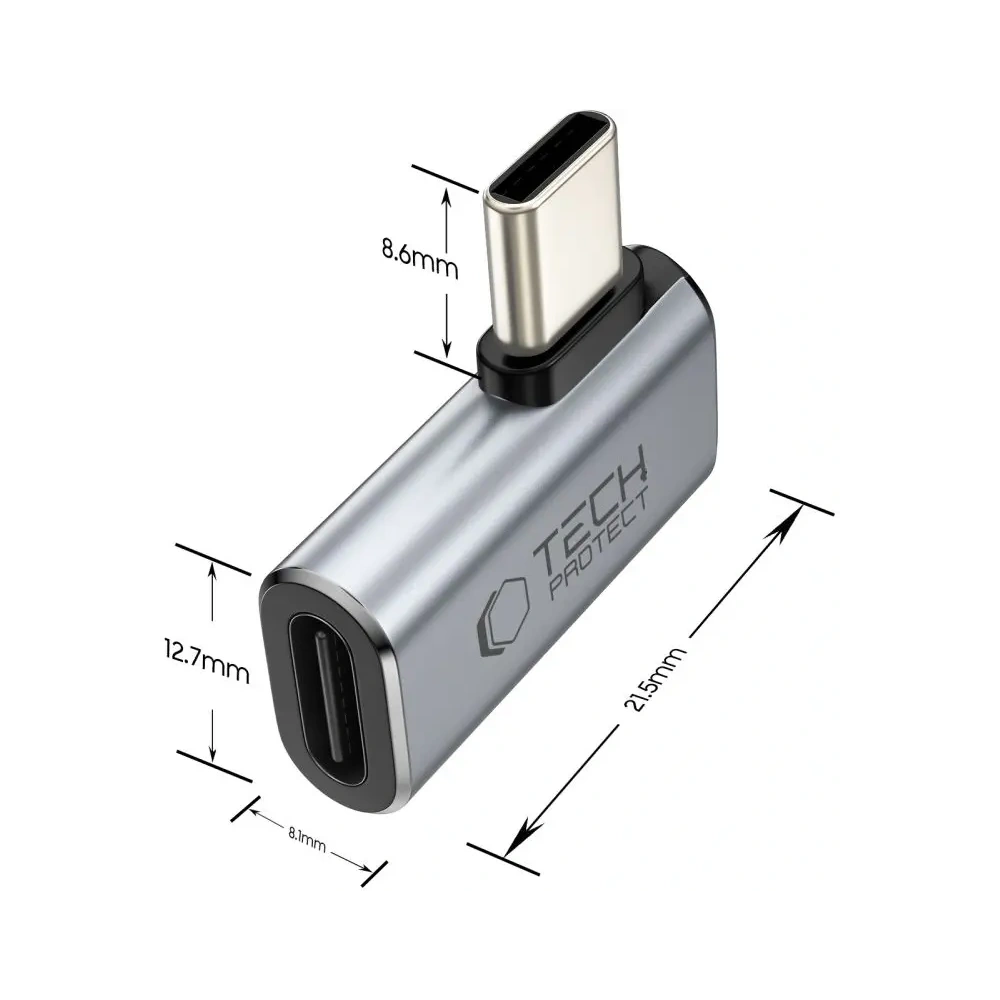 Wholesale Tech-Protect Ultraboost AA01 Angle Adapter USB-C Grey - THP4223 - {ean13} - Hurt
