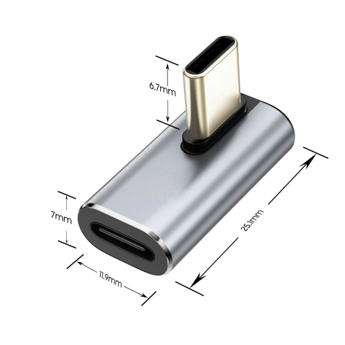 Adapter kątowy USB-C / USB-C Tech-Protect Ultraboost AA03 Angle Adapter USB-C Grey