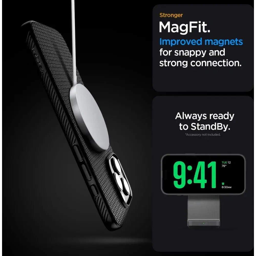 Hurtownia GSM - Spigen Liquid Air T Mag MagSafe Apple iPhone 16 Pro Max Matt Fekete - SPN16774 - {ean13} - Hurt