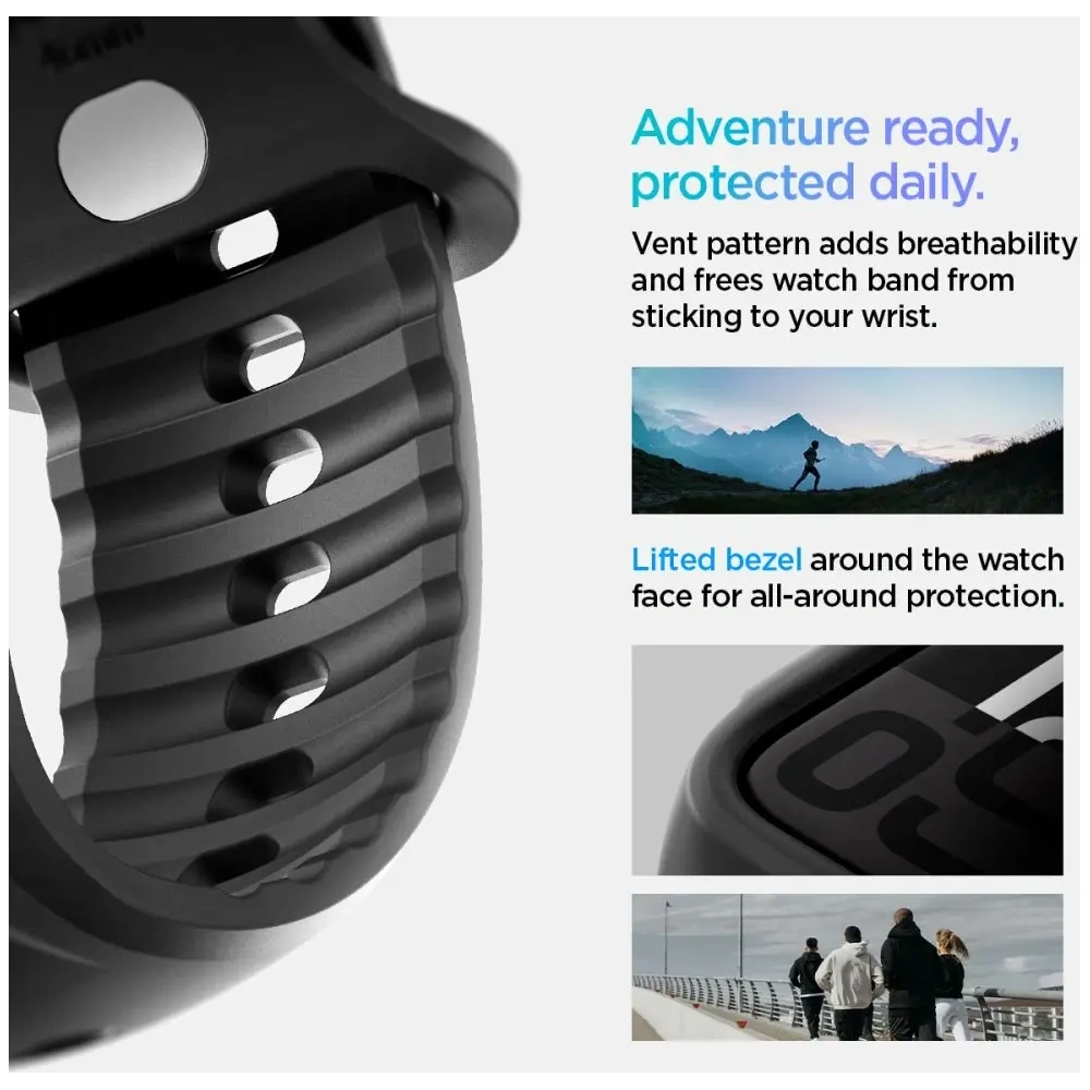 Wholesale Spigen Liquid Air Pro Apple Watch 10 46mm Matte Black - SPN16779 - {ean13} - Hurt