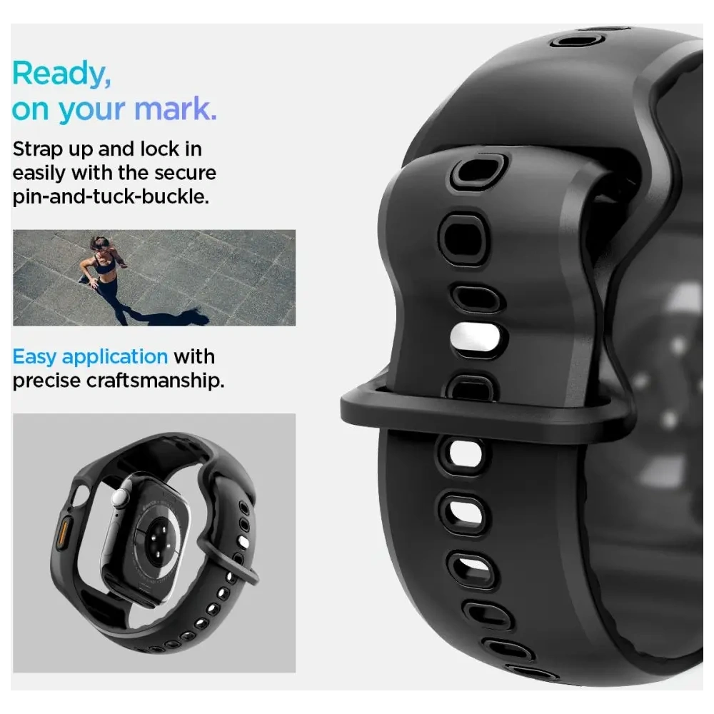 Wholesale Spigen Liquid Air Pro Apple Watch 10 46mm Matte Black - SPN16779 - {ean13} - Hurt