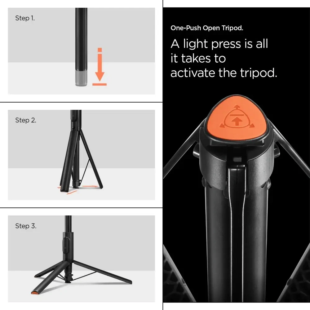 Hurtownia GSM - Spigen S541W Bluetooth Selfie Stick Tripod Negru - SPN16785 - {ean13} - Hurt