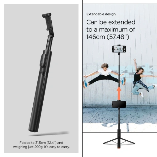 Kijek Spigen S541W Bluetooth Selfie Stick Tripod Black