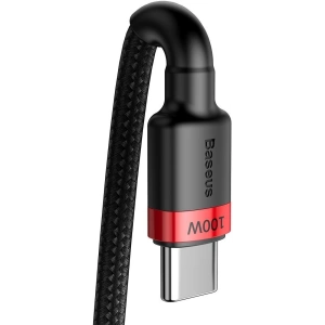 USB-C Kabel Baseus Cafule, QC 3.0, PD 2.0, 100W, 5A, 2m (rot-schwarz)