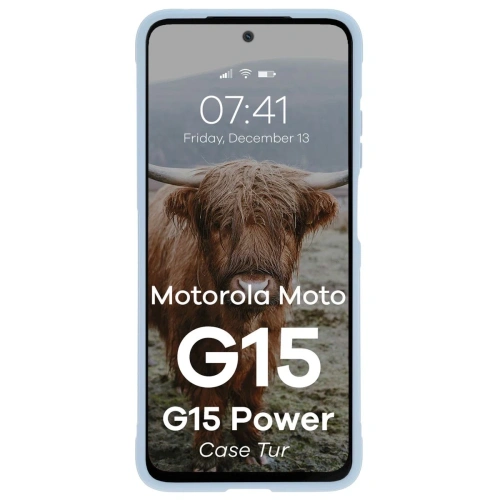 Pancerne etui Bizon Case Tur do Motorola Moto G15 / G15 Power jasnoniebieskie