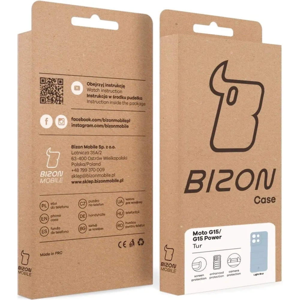 Wholesale BIZON Case Tur Motorola Moto G15 / G15 Power light blue - BIZ9253 - {ean13} - Hurt