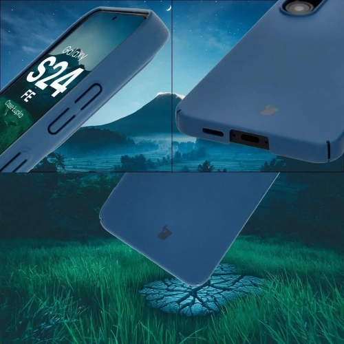 Etui Bizon Case Łupka do Samsung Galaxy S24 FE niebieskie