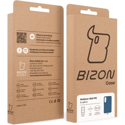 Etui Bizon Case Łupka do Samsung Galaxy S24 FE niebieskie