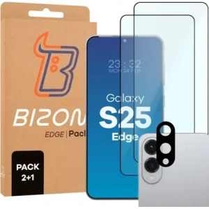 Hurtownia GSM - BIZON Edge Pack 2x kijelző üveg + kamera üveg Samsung Galaxy S25 Edgehez - BIZ9256 - {ean13} - Hurt