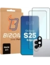 BIZON Edge Pack 2x screen glass + camera glass Samsung Galaxy S25 Edge