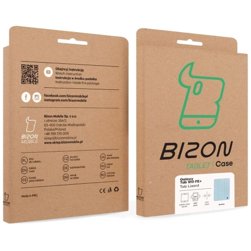 Etui z klapką Bizon Case Tab Lizard do Samsung Galaxy Tab S10 FE+ Plus błękitne