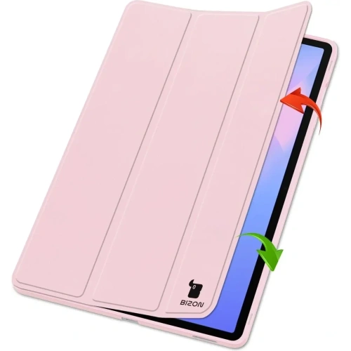 Etui z klapką Bizon Case Tab Lizard do Samsung Galaxy Tab S10 FE+ Plus różowe