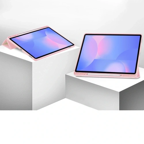 Etui z klapką Bizon Case Tab Lizard do Samsung Galaxy Tab S10 FE+ Plus różowe