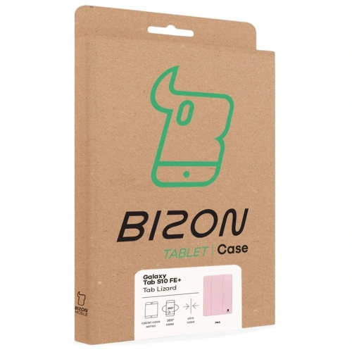 Etui z klapką Bizon Case Tab Lizard do Samsung Galaxy Tab S10 FE+ Plus różowe