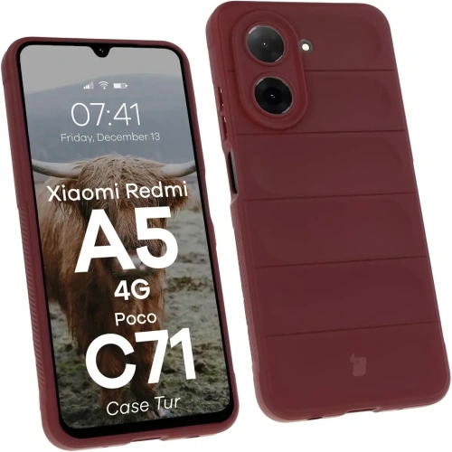 Pancerne etui Bizon Case Tur do Xiaomi Redmi A5 4G / POCO C71 4G burgundowe