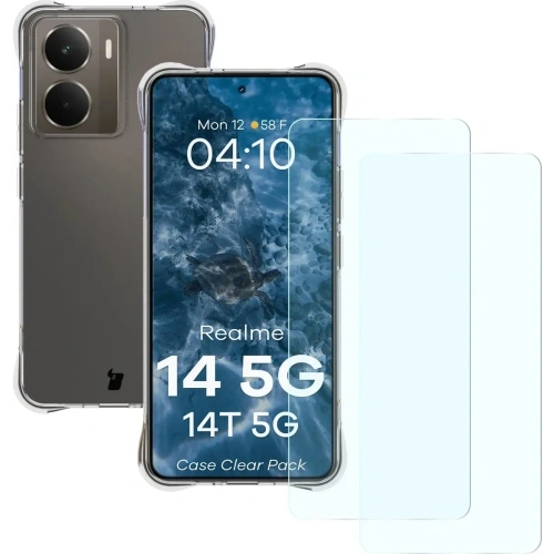 Etui + 2x szkło na ekran Bizon Case Clear Pack do Realme 14 5G / 14T 5G