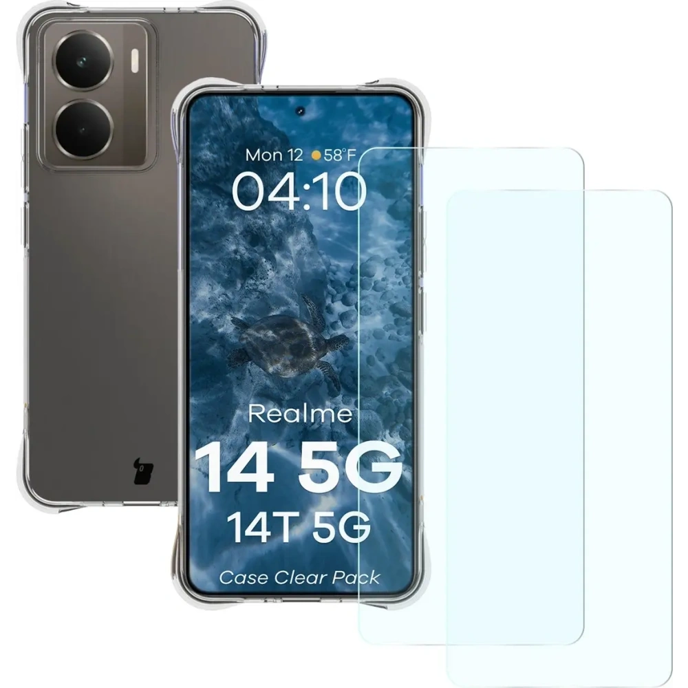 Wholesale Bizon Case Clear Pack case + 2x screen glass Realme 14 5G / 14T 5G - BIZ9269 - {ean13} - Hurt